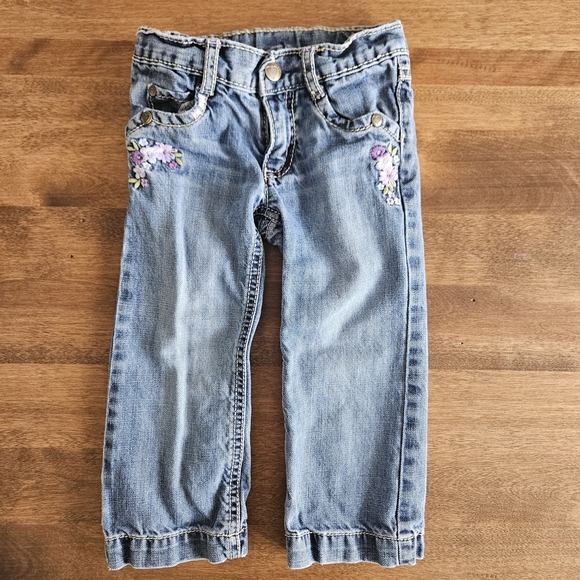 ADD-ON | Gymboree Toddler Girls Embroidered Floral Jeans Size 2T Straight Leg - Picture 2 of 5